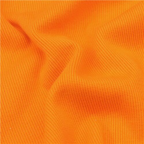 Tela de punto acanalado para puños y elásticos naranja mandarina Tela