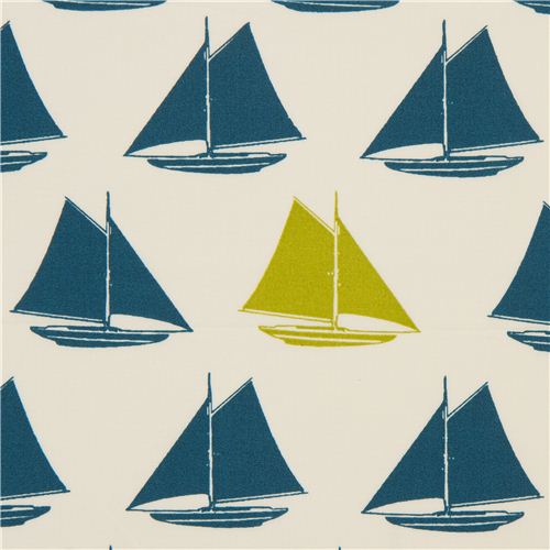 tessuto rosso marittimo bio birch verde pertrolio Sailboats Tessuto