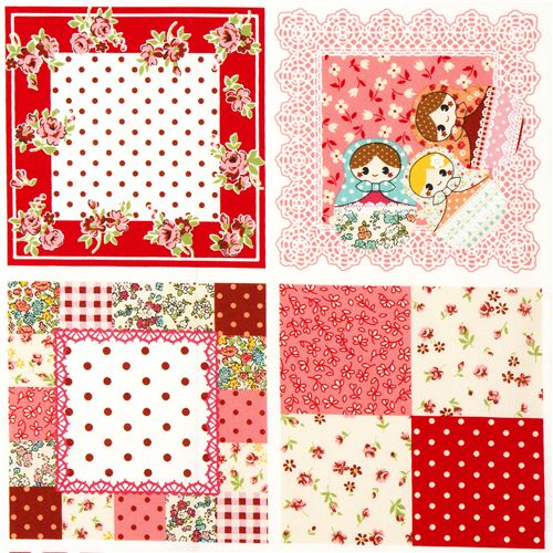 matryoshka dolls in squares Kokka fabric polka dots 3