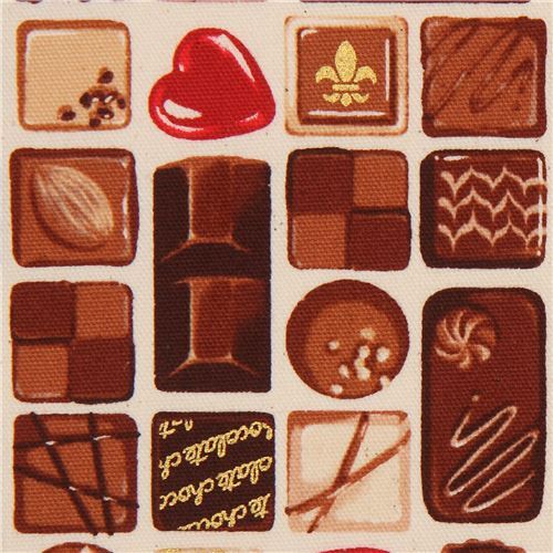 Remnant (39 x 112 cm) - metallic gold Cosmo oxford fabric with chocolates 2