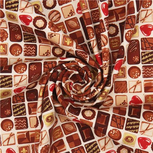 Remnant (39 x 112 cm) - metallic gold Cosmo oxford fabric with chocolates 6