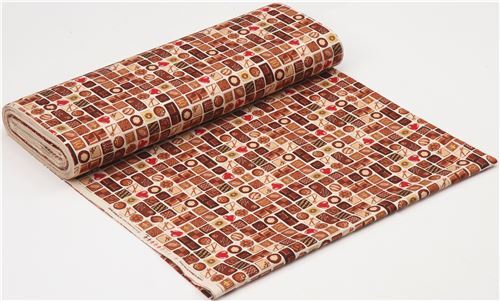 Remnant (39 x 112 cm) - metallic gold Cosmo oxford fabric with chocolates 7