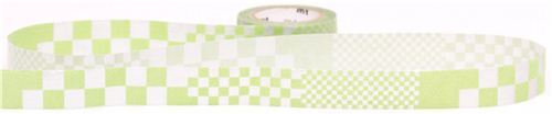 Ruban de masquage en Washi mt fab � carreaux m�tallique-vert 0