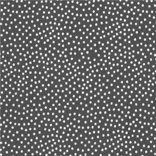 mini white dot fabric by Michael Miller in grey Fabric