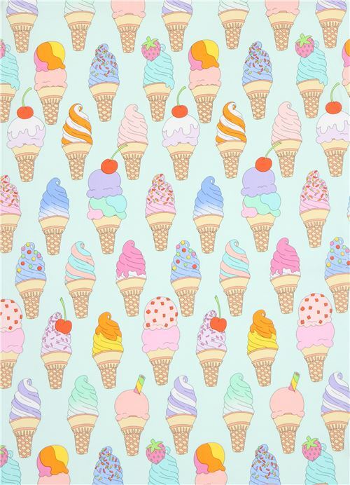 Remnant (43 x 112 cm) - mint green Alexander Henry fabric colorful ice cream Soft Serve 2