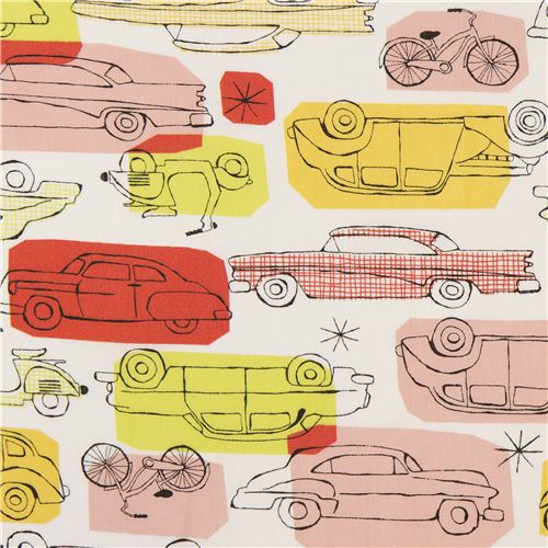 monaluna Vintage Auto Bio-Stoff aus den USA rot Stoff