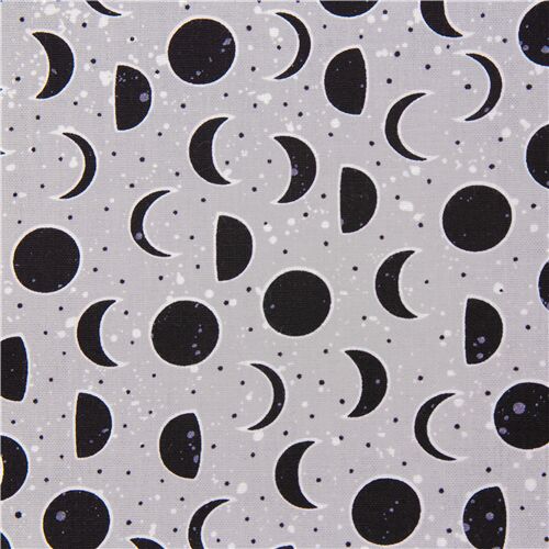 tessuto grigio fasi lunari cotone astronomia notte Tessuto