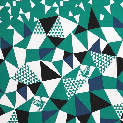 Tissu mountain en coton satin echino Decoro vert, triangle Tissu