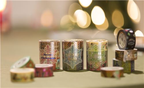 mt Washi Klebeband Dekoband Set Streifen Juwel Baum 3 St�ck Merry Christmas 10