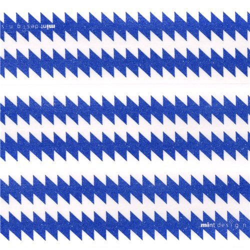 mt Washi Tape deco tape zigzag pattern blue white 1
