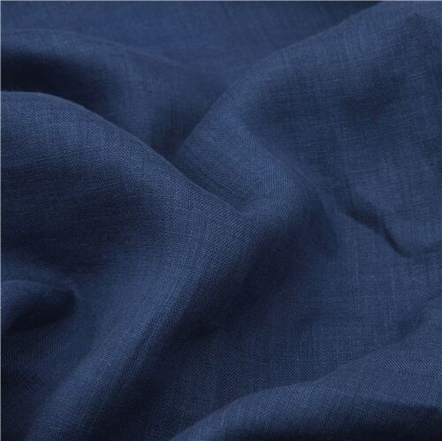 Tela de lino nani iro en color liso azul oscuro de Kokka Tela
