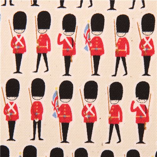 natural-colored travel London guard oxford fabric Kokka Fabric