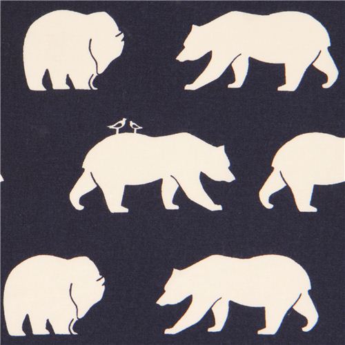 Tela orgnica popelina azul marino osos de birch 'Bear Hike' EE. UU. Tela
