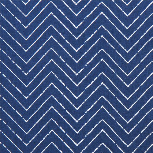 Tissu bio Gamma Ray coll. Cosmic Convoy Cloud 9 bleu marine avec des chevrons Tissu