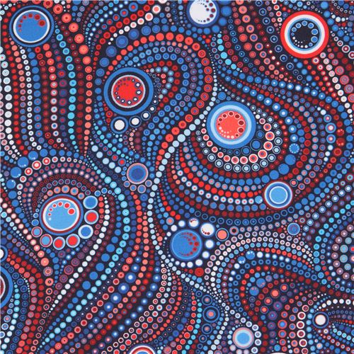 Tela azul marino de Robert Kaufman Effervescence Digital con lunares Tela