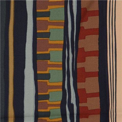 Tela oxford gruesa con rayas azul marino beis Tela