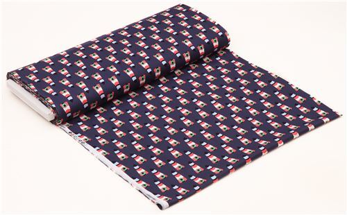 Fat Quarter (50 x 56 cm) - Tela azul marino lindo faro Navidad corona navide�a de Dear Stella EE. UU 3