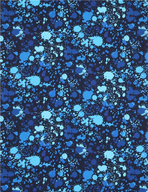Rimanenza di (33 x 112 cm) - tessuto blu scuro macchie di vernice Robert Kaufman 2