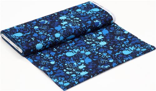 Rimanenza di (33 x 112 cm) - tessuto blu scuro macchie di vernice Robert Kaufman 3