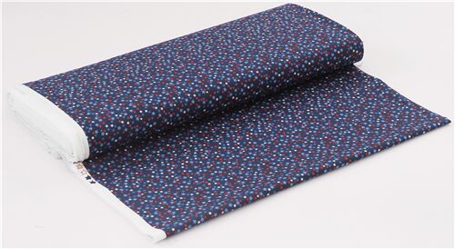 Tissu coton au mètre bleu nuit, parsemé d'étoiles blanches