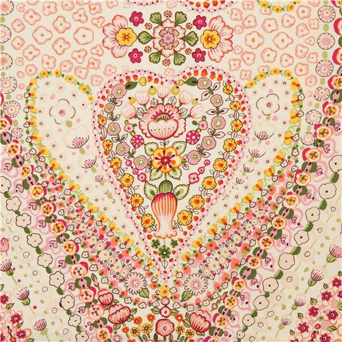 off-white Alexander Henry flower fabric with Paisley Fabric