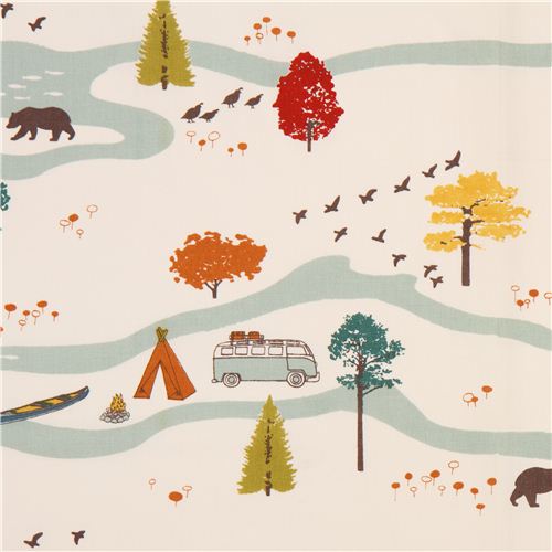 Tissu bio birch USA en popeline cru Feather River Main, camping et fort  Tissu