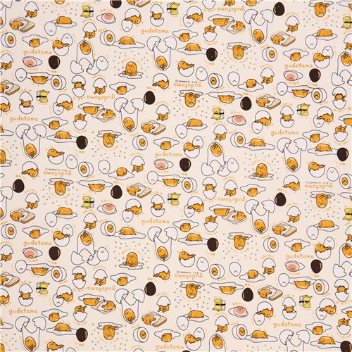 Eierschalen weißer Gudetama faules Ei Stoff von Sanrio aus Japan 0