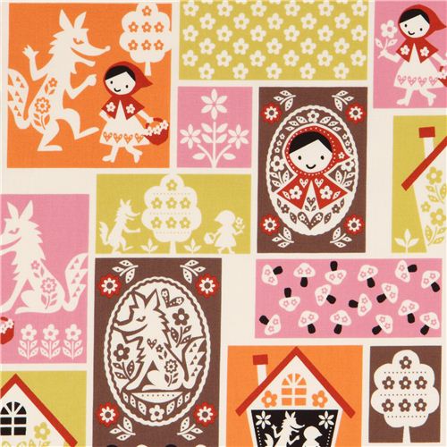 off-white Kokka Little Red Riding Hood Patchwork fabric Fabric