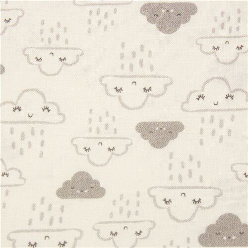 Tela blanco roto algodn EE. UU. lindas nubes gris Tela
