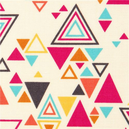 off-white designer fabric colourful triangles from the USA 1