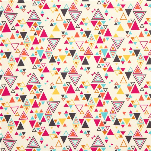 off-white designer fabric colourful triangles from the USA 2
