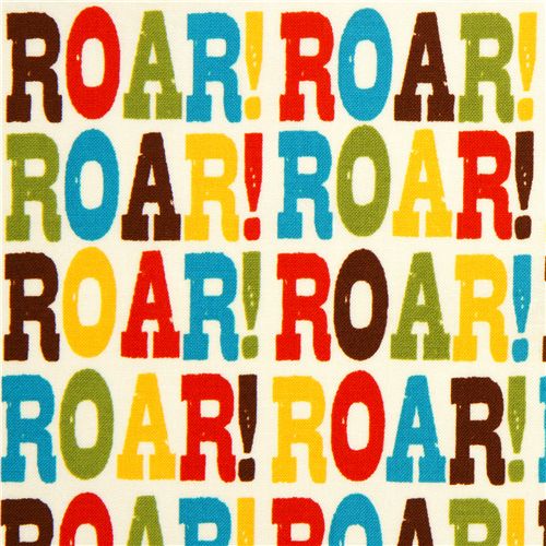 off-white fabric lion roar by Robert Kaufman Fabric