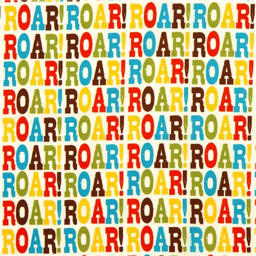 off-white fabric lion roar by Robert Kaufman 2