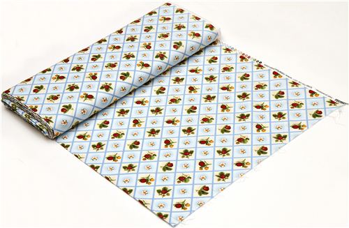 cremefarbener Stoff Erdbeere & Blume Robert Kaufman 3