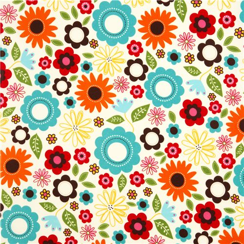 off-white flower flannel fabric Realizzato da Robert Kaufman 2