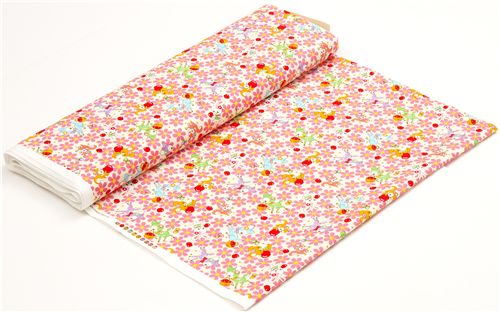 off-white kawaii fabric fawn flowers from Japan 3