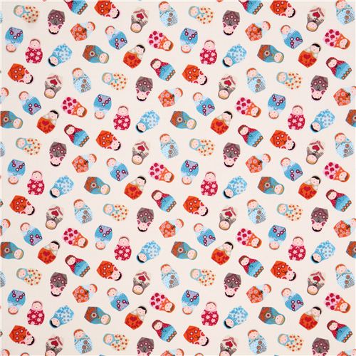 eierschalenwei�er Matroschka Russian Dolls Timeless Treasures Stoff  0