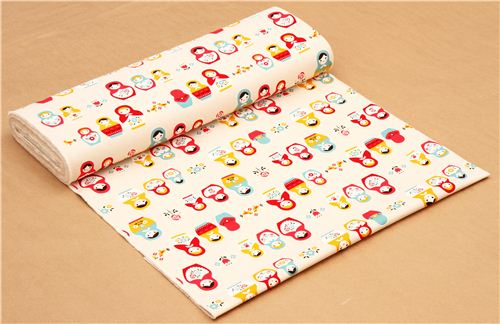 Tela color hueso oxford matrioska mueca rusa de Cosmo Japn 0
