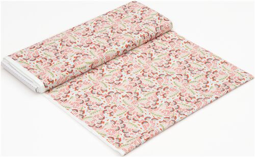 Fat Quarter (50 x 55 cm) - Tela con estampado azul flores y hojas estilo bordado jacobino Liberty Fa 3