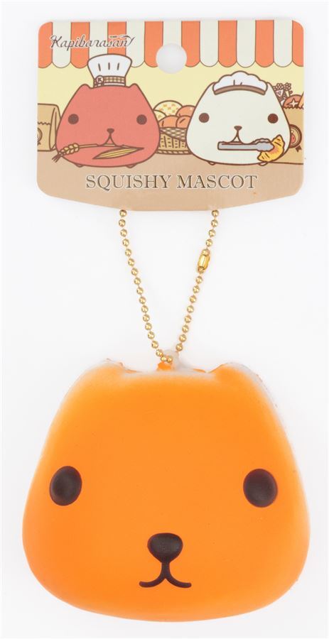 orange Kapibarasan bread bun squishy charm 3