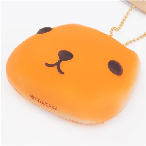 orange Kapibarasan bread bun squishy charm 4