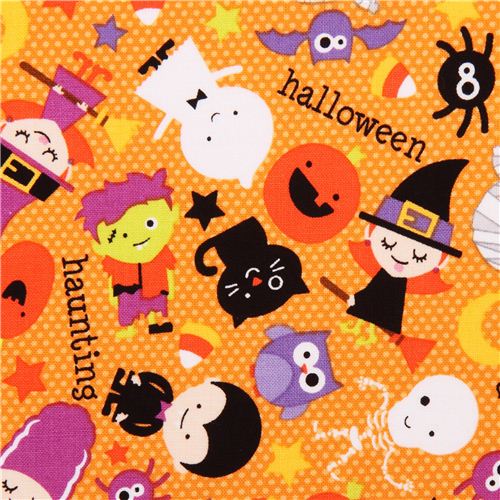 orange Riley Blake children fabric Halloween Parade Fabric