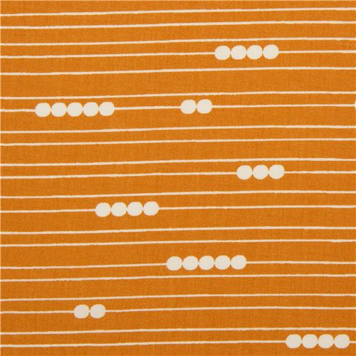 orange birch organic fabric from the USA lines dots Abacus Fabric