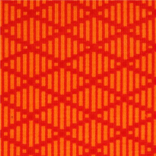 orange diamond pattern Michael Miller interlock fabric Fabric