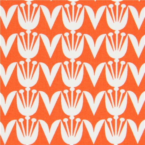 tessuto arancione tulipani fiori Art Gallery Fabrics Tessuto