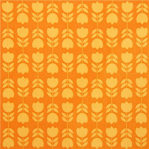 orange mini tulips fabric par Michael Miller from the USA 2
