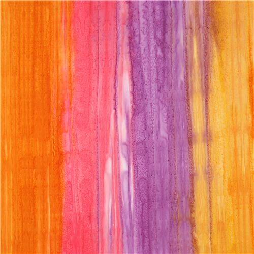 orange pink ombre batik stripe fabric by Robert Kaufman Fabric