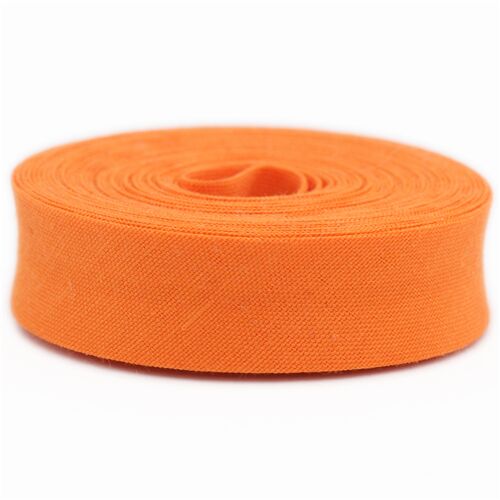Ruban de biais en polyester orange,  un pli