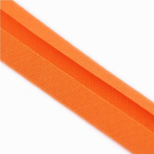 Ruban de biais en polyester orange,  un pli 3