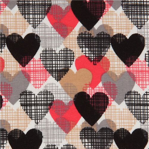 tessuto organico cuori in maglina Stof Fabrics Tessuto